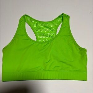 Zyia Vibrant Lime Green Neon Bomber Lace Racerback Sports Bra